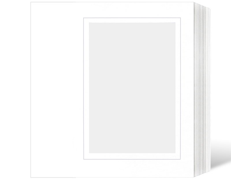 quadratisches Endlosleporello für 13x18 cm - weiß - weiß glänzende Maske - grauer Rand - 100 Teile