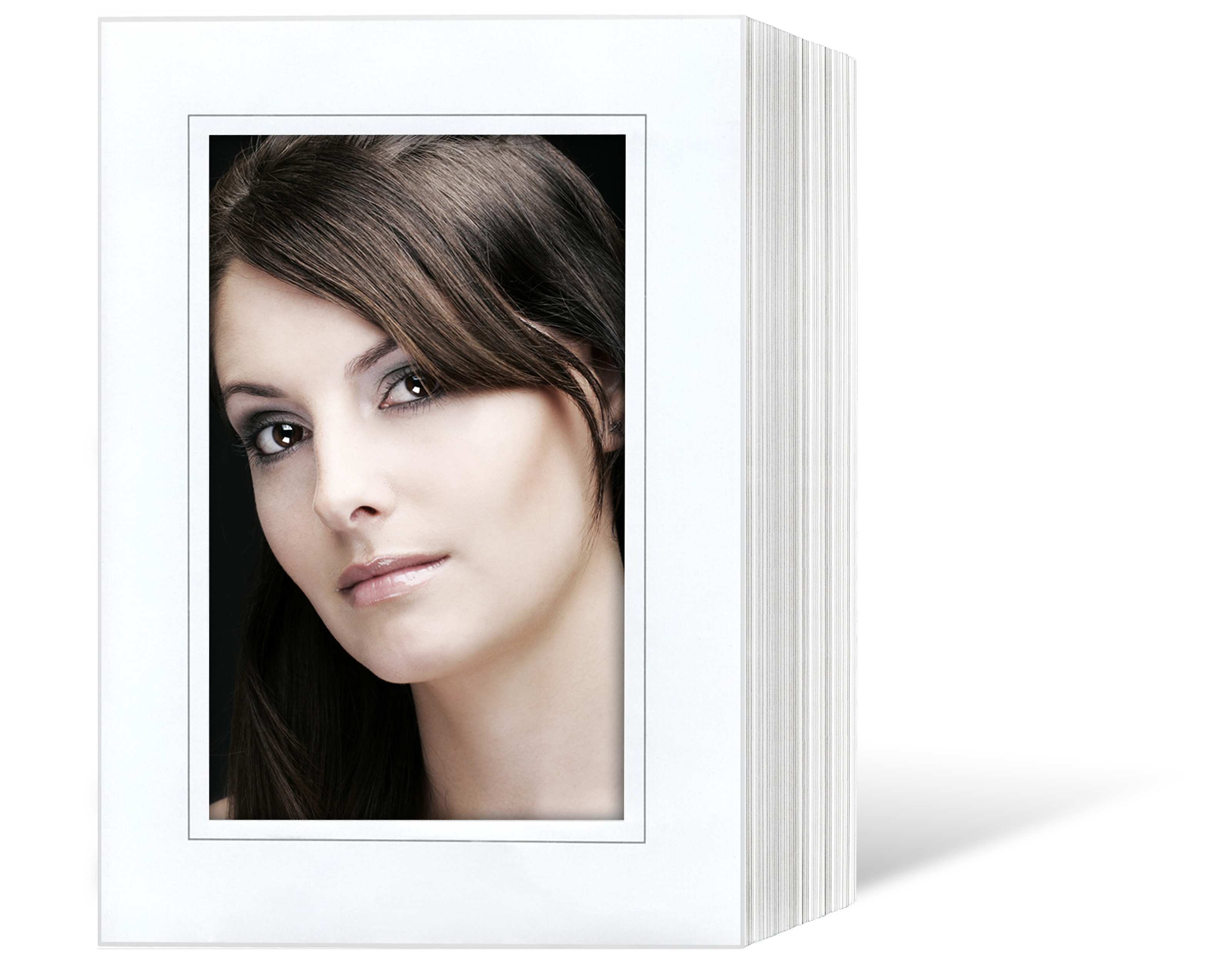 Endlosleporello für 13x19 cm - weiß - weiße Maske - grauer Rand - 50 Teile