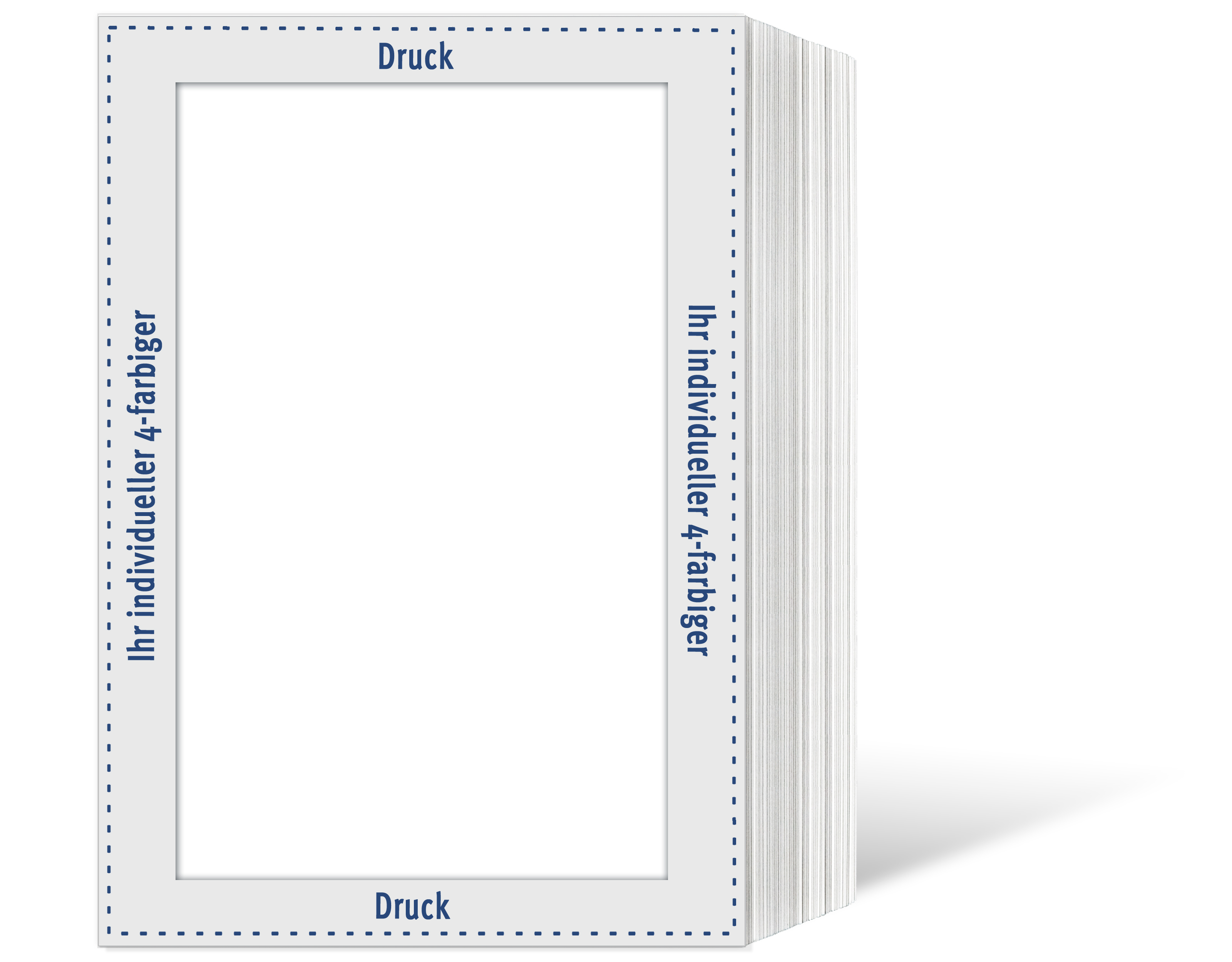 100 Stück Individuell bedruckbares Endlosleporello für 20x30 cm - weißer Rückteil - 4-farbig bedruckt - 100 Stück
