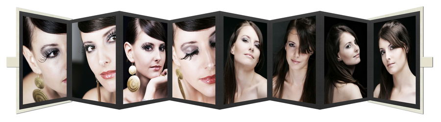 Kurz-Leporello mit Satinschleife Serie "Moiré Delux"