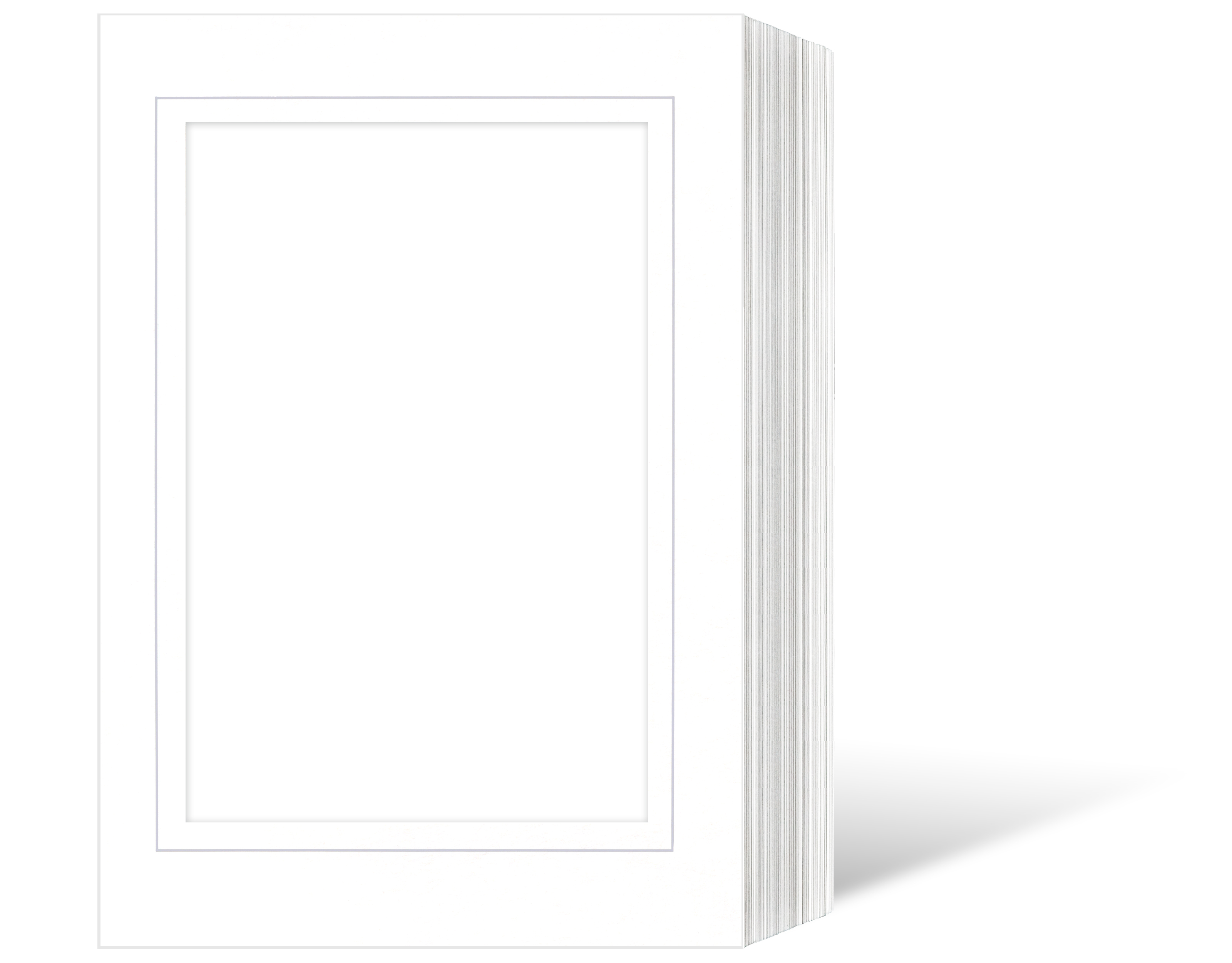 Endlosleporello  für 15x20 cm - weiß - weiße matte Maske - grauer Rand - 50 Teile