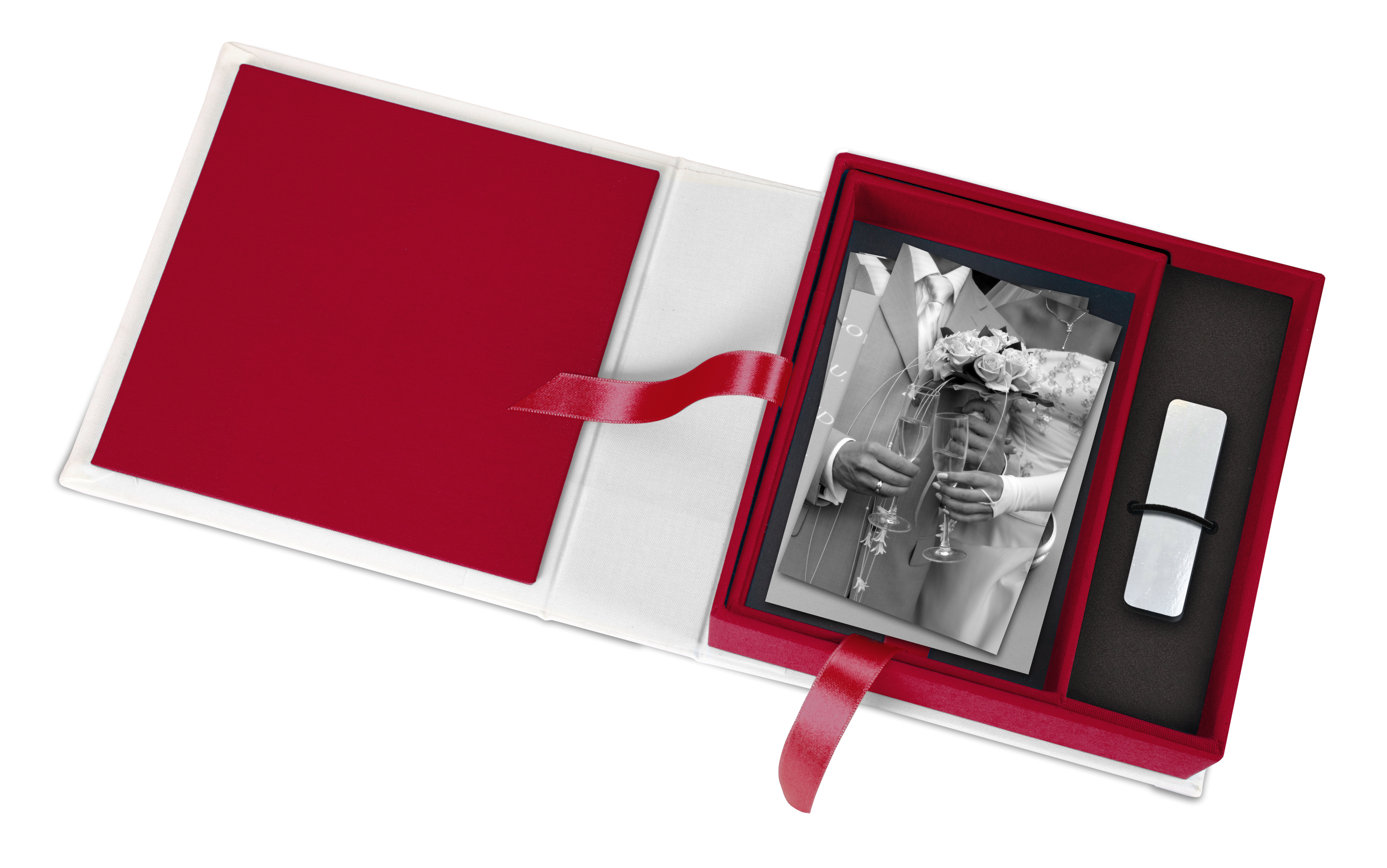 Print & USB-Flash-Drive Box für 13x18 cm Fotos & sämtliche USB-Stick Größen