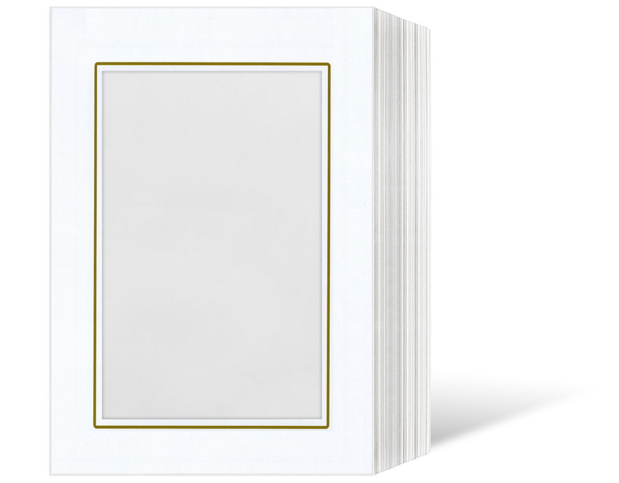 Endlosleporello für 10x15 cm - weiß - weiß glänzende Maske - gold Umrandung - 100 Teile Endlosleporello für 10x15 cm - weiß - weiß glänzende Maske - gold Umrandung - 100 Teile