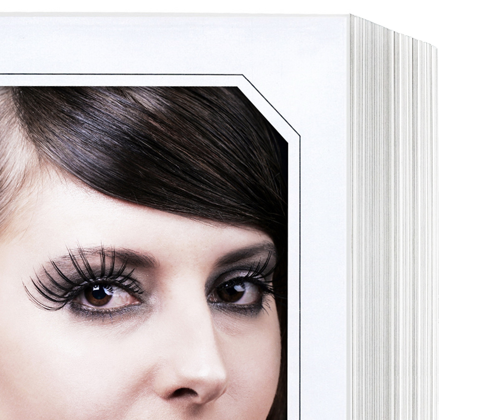 Endlosleporello für 13x18 cm - achteckig - weiß - weiß glänzende Maske - grauer Rand - 50 Teile