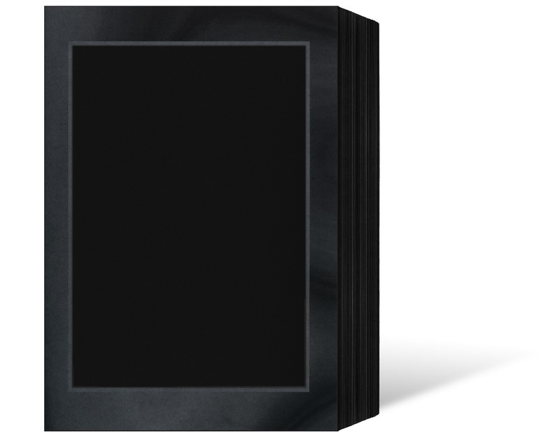 Endlosleporello für 15x20 cm - schwarz - schwarz/silber Maske - silber Rand - 100 Teile