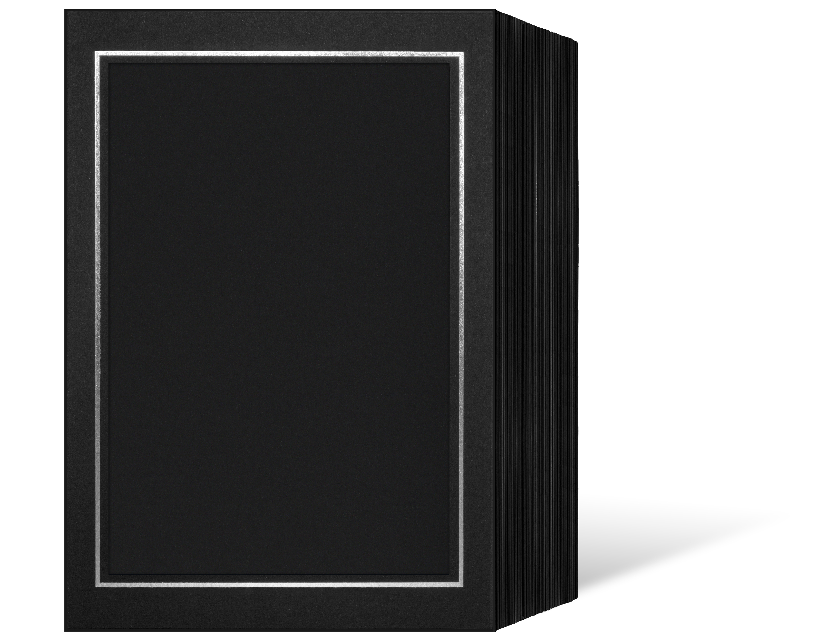 Endlosleporello für 15x20 cm - schwarz - schwarze Maske - Silberrand - 100 Teile