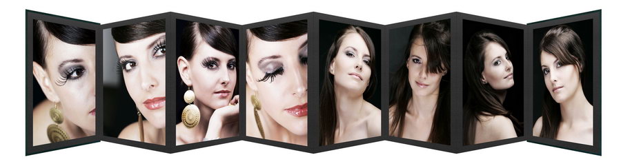 Kurz-Leporello mit Satinschleife Serie "Moiré Delux"