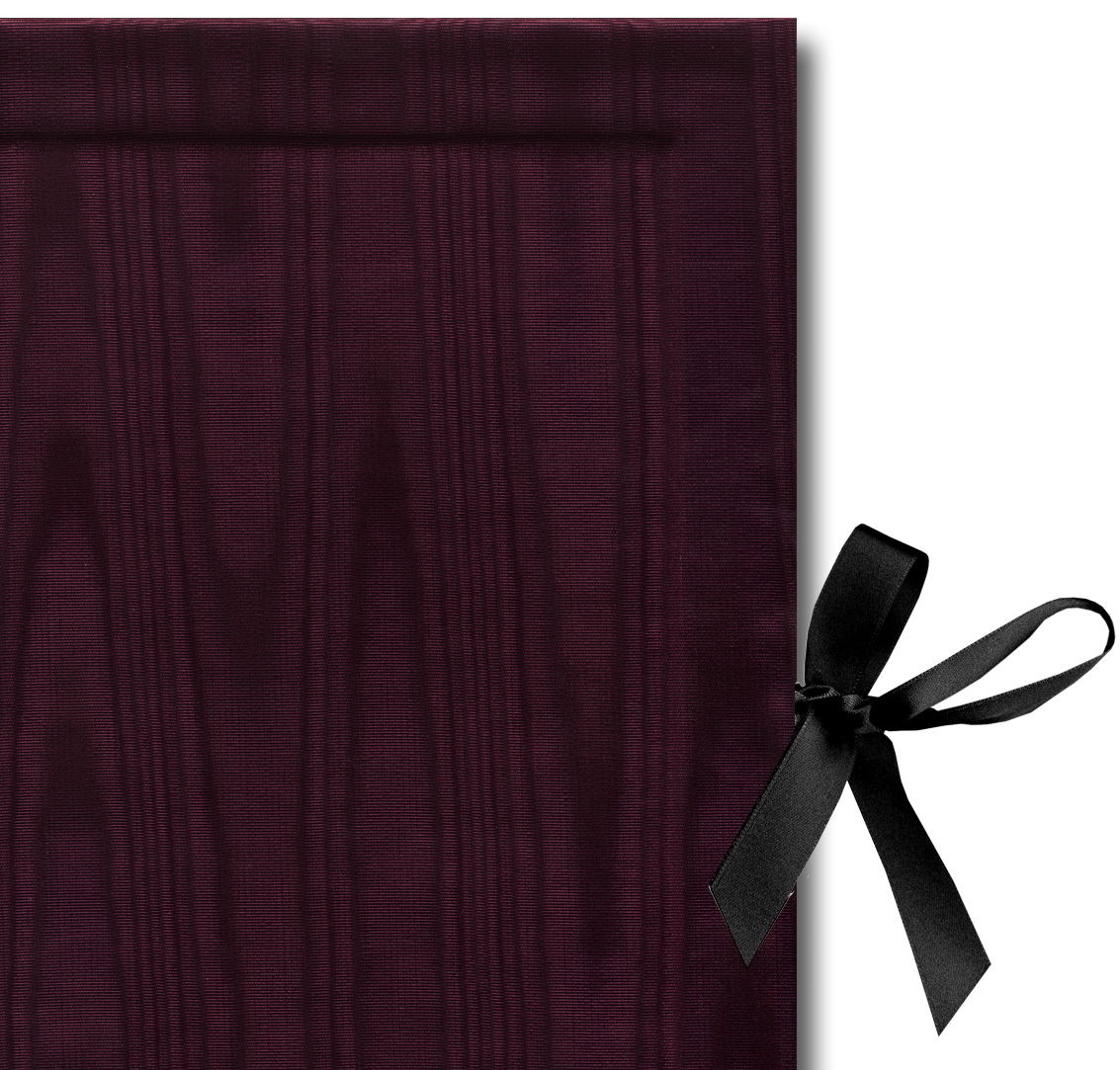 Kurz-Leporello mit Satinschleife Serie "Moiré Delux"