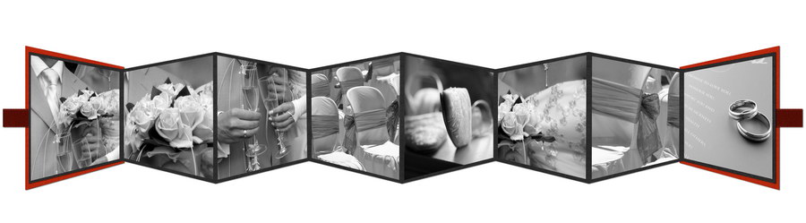 Leporello-Einbanddeckel, 2 tlg. mit Satinschleife "Brillianta"