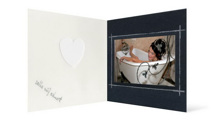 Grußkarte Transparent für 9x13 cm Querformat - Herzausschnitt - anthrazit - Danke