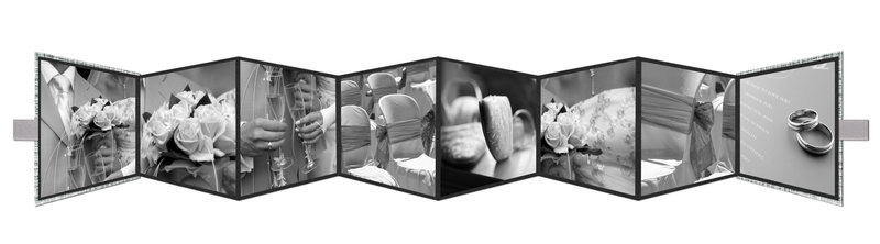 Leporello-Einbanddeckel, 2 tlg.+ Schleife "70's" - Auslaufmodell