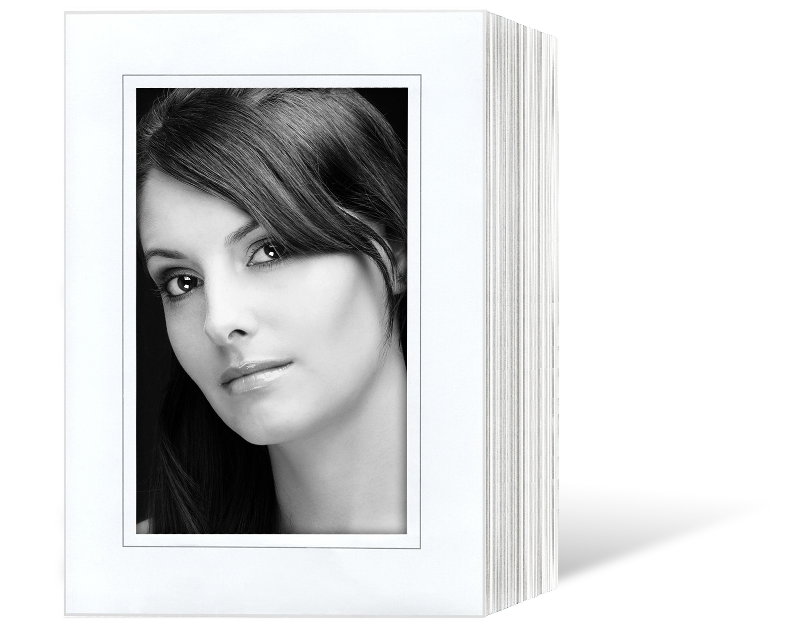 Endlosleporello für 13x19 cm - weiß - weiße Maske - grauer Rand - 50 Teile