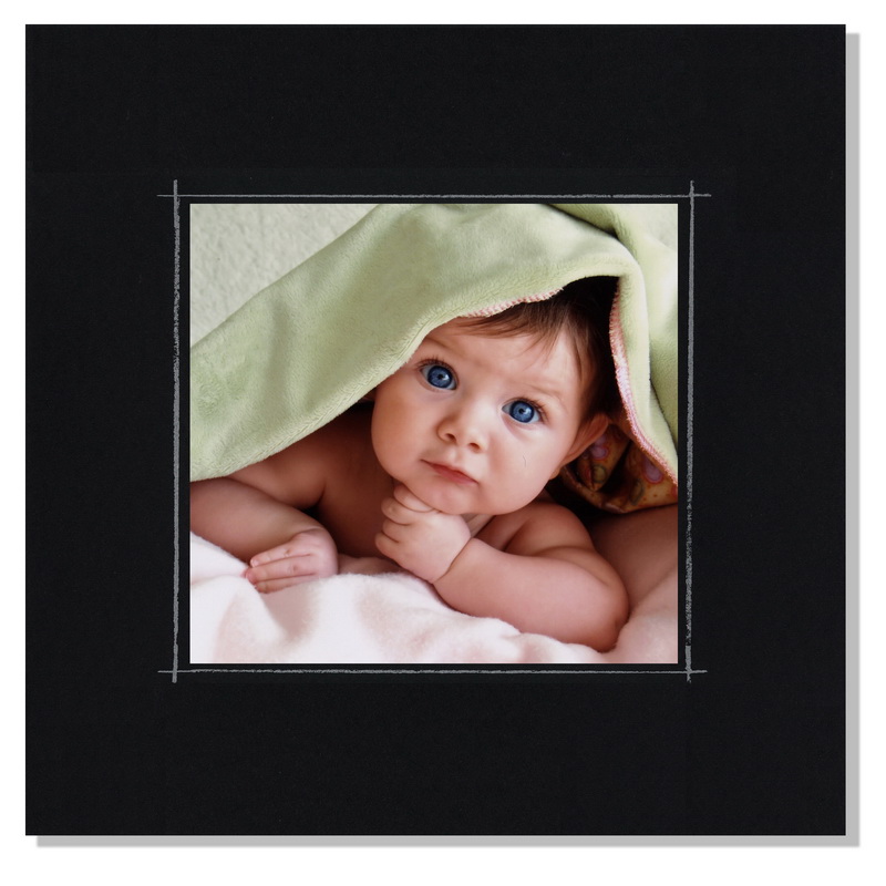Fotomaske für 13x13 cm - schwarz matt mit Rand - ohne Rückwand - außen 21x21