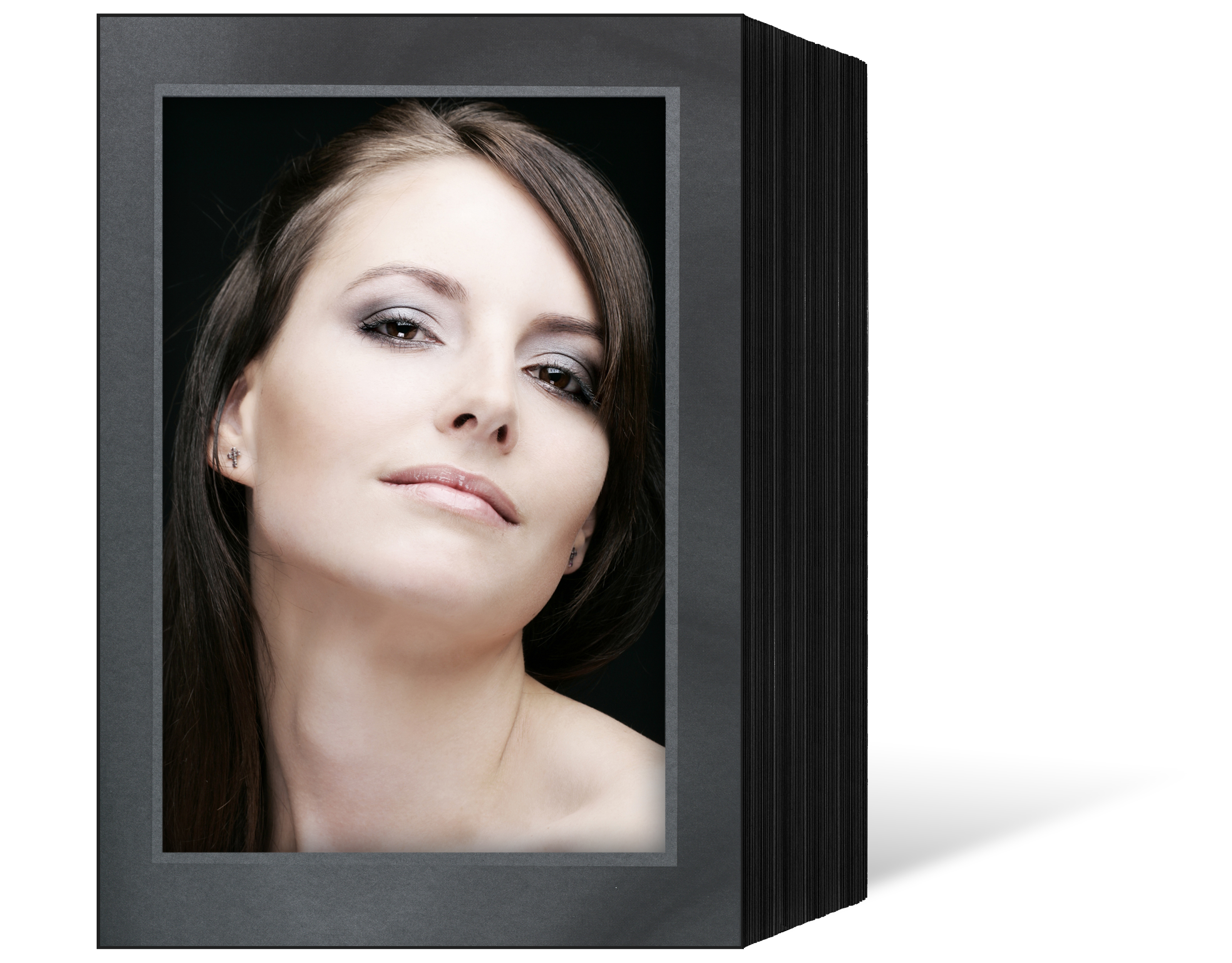 Endlosleporello für 13x18 cm - schwarz - schwarz/silber Maske - silber Rand - 100 Teile