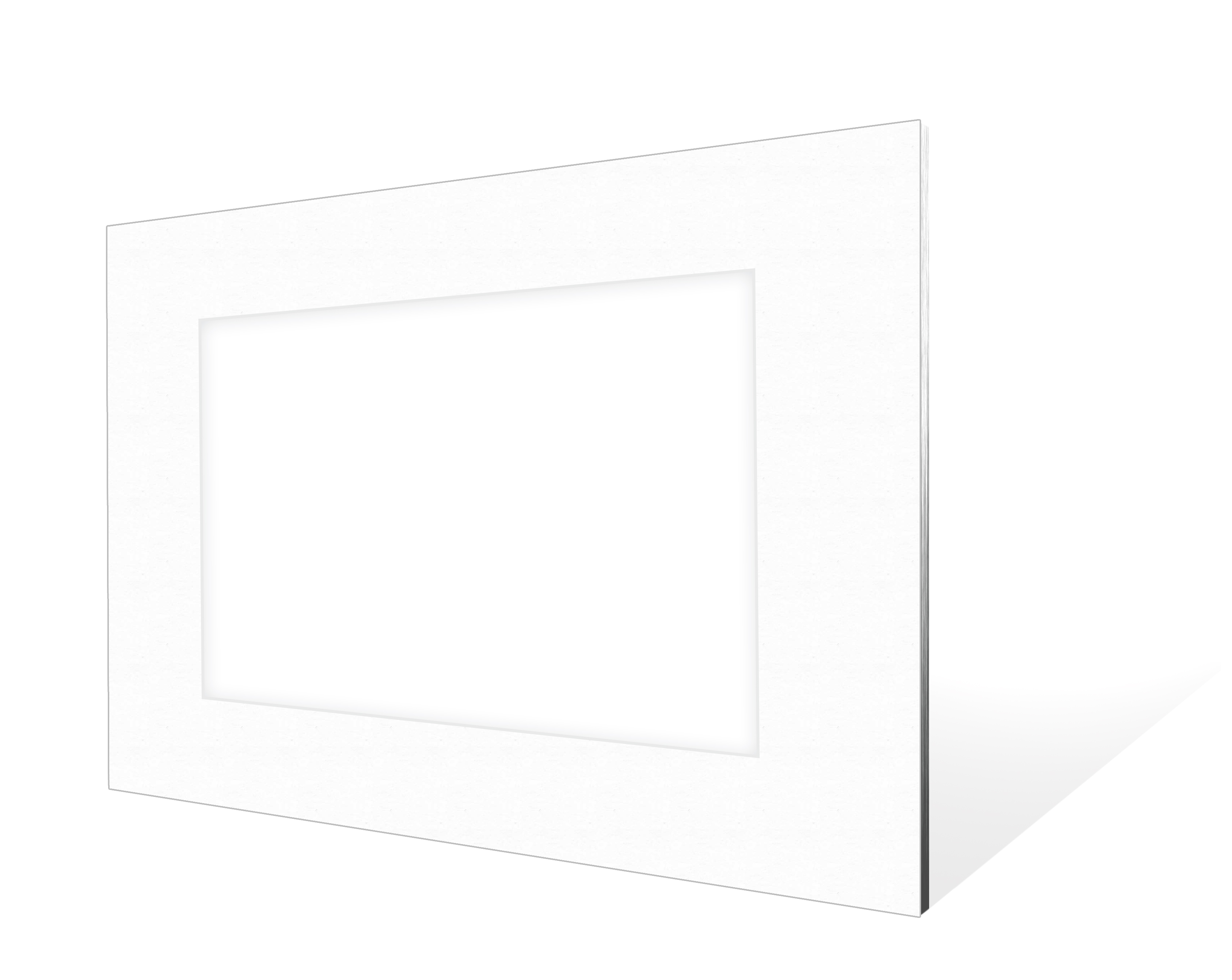 Stabiler Aufsteller mit Schrägschnitt für 20x30 cm -  weiße Maske - weißer Kern - mit weißer Rückwand