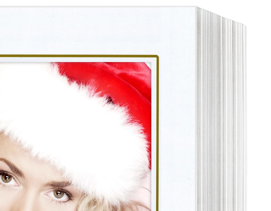 Endlosleporello für 10x15 cm - weiß - weiß glänzende Maske - gold Umrandung - 50 Teile