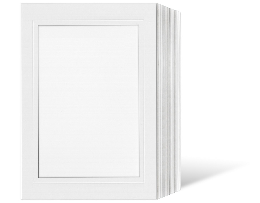 Endlosleporello für 13x18 cm - weiß - weiß lackierte Maske - Blindprägung - 100 Teile