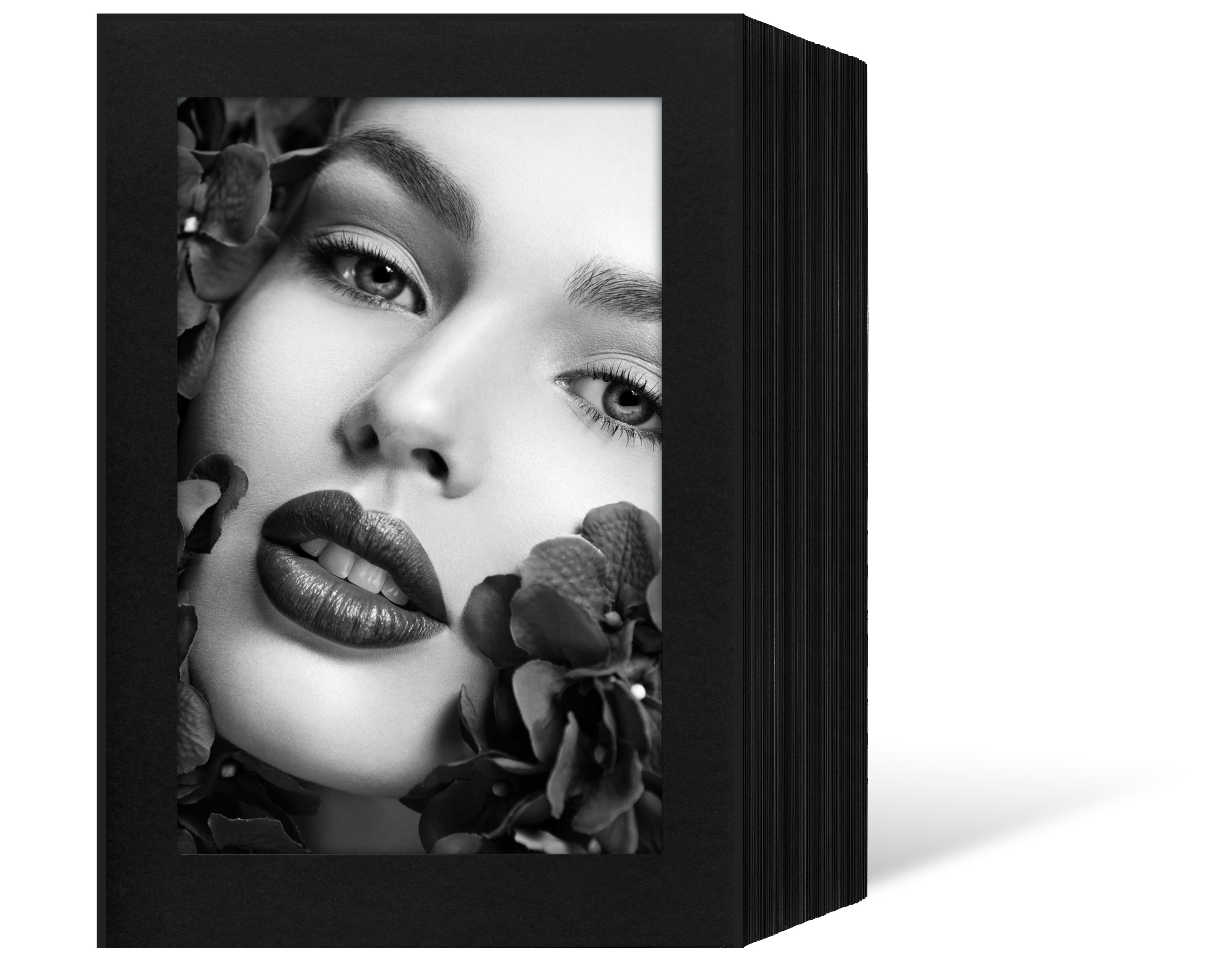 Endlosleporello  für 20x28 cm - schwarz - schwarze matte Maske - ohne Rand - 50 Teile