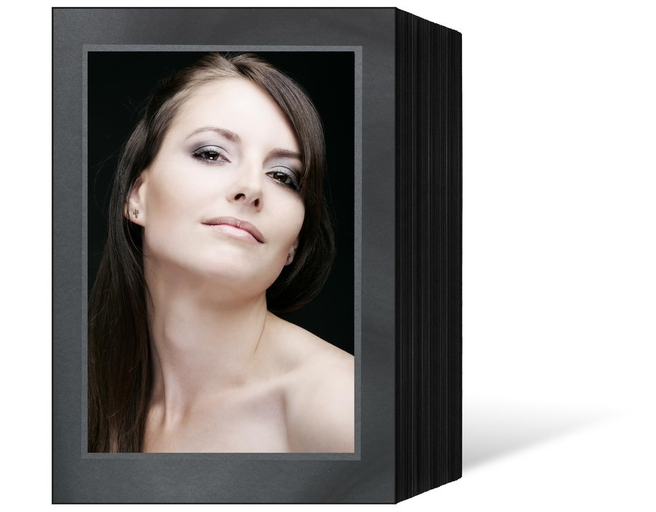 Endlosleporello für 13x18 cm - schwarz - schwarz/silber Maske - silber Rand - 50 Teile