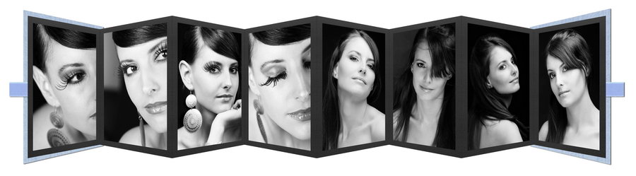 Kurz-Leporello mit Satinschleife Serie "Moiré Delux"