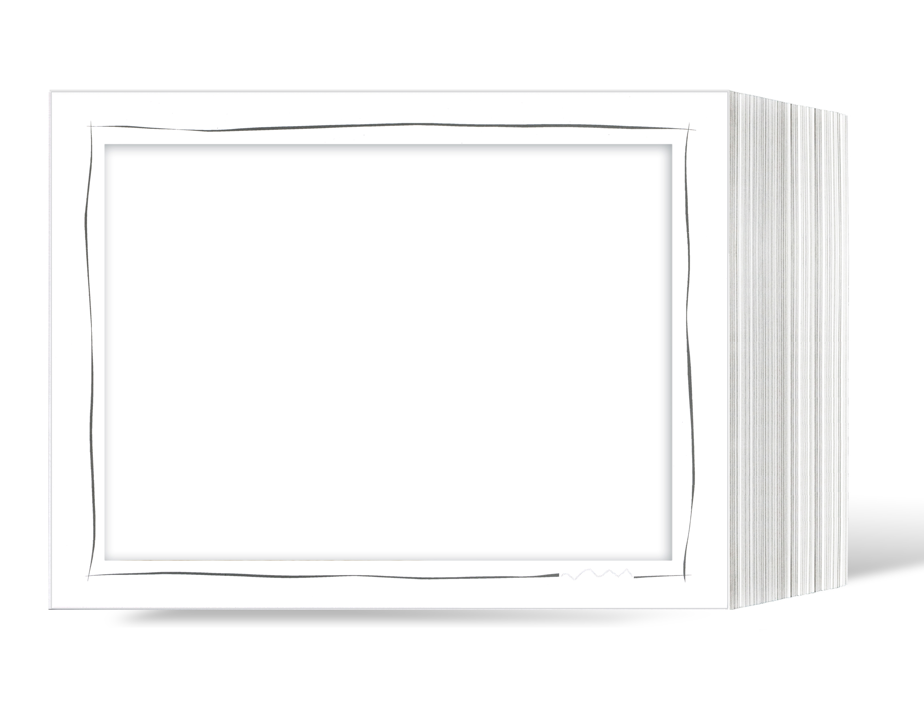 Endlosleporello Querformat für 13x18 cm - weiß - weiß matte Maske - grauer Tuscherand - 100 Teile