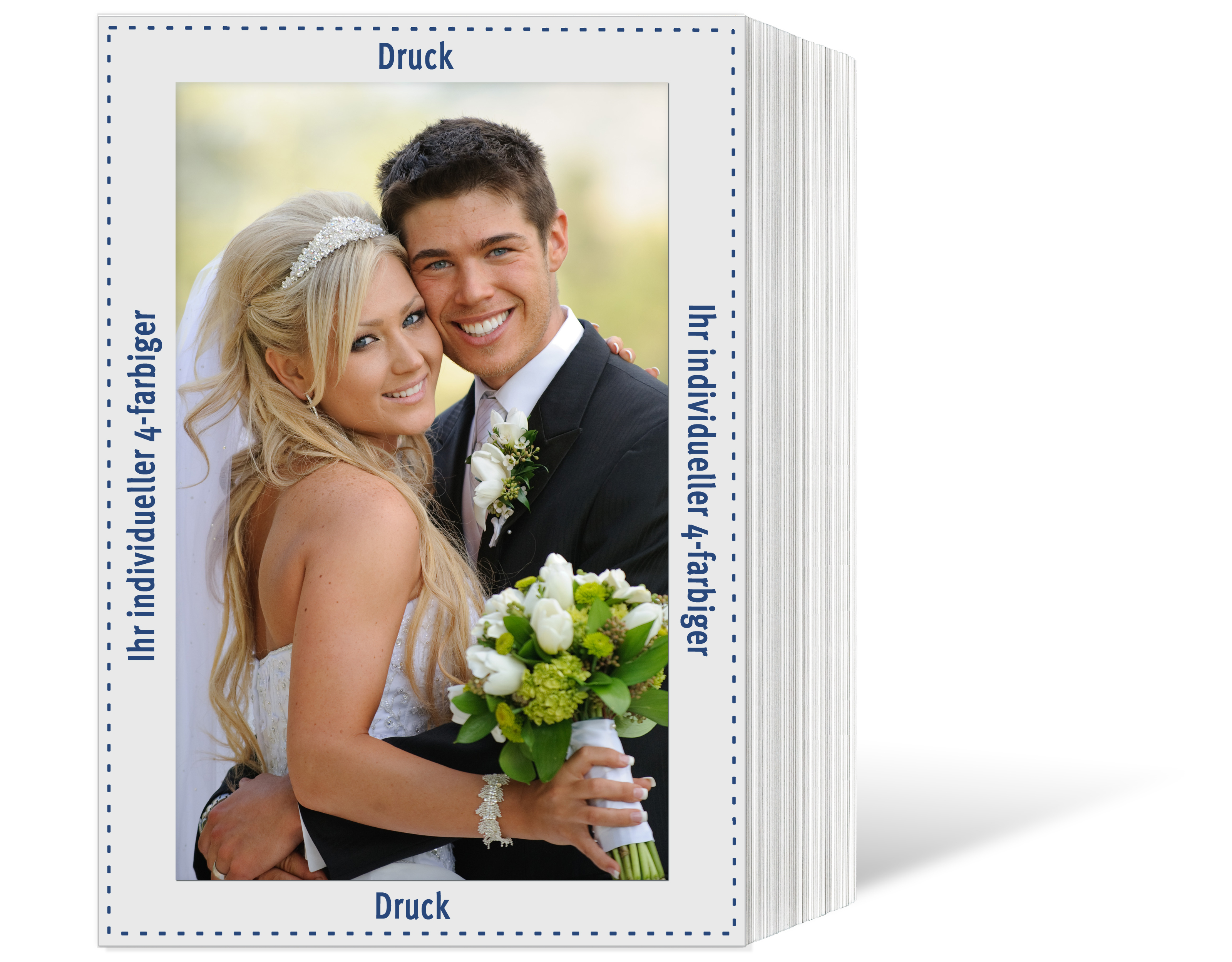 100 Stück Individuell bedruckbares Endlosleporello für 20x30 cm - weißer Rückteil - 4-farbig bedruckt - 100 Stück