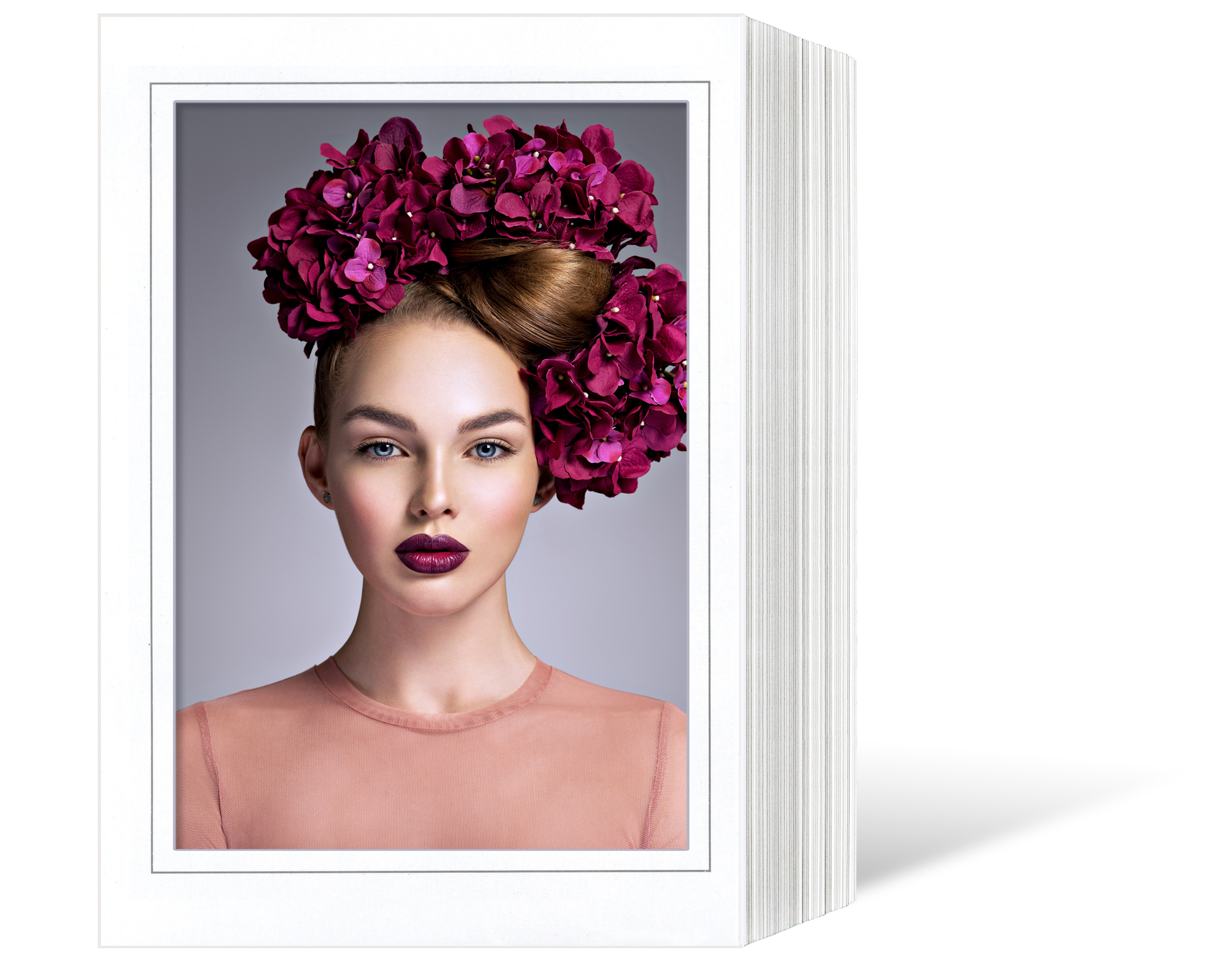 Endlosleporello  für 20x28 cm - weiß - weiße glänzende Maske - grauer Rand - 50 Teile