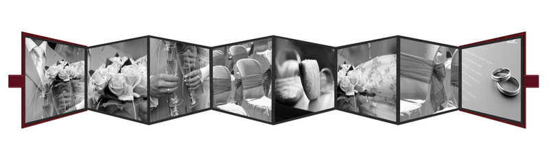 Kurz-Leporello mit Satinschleife Serie "Moiré"