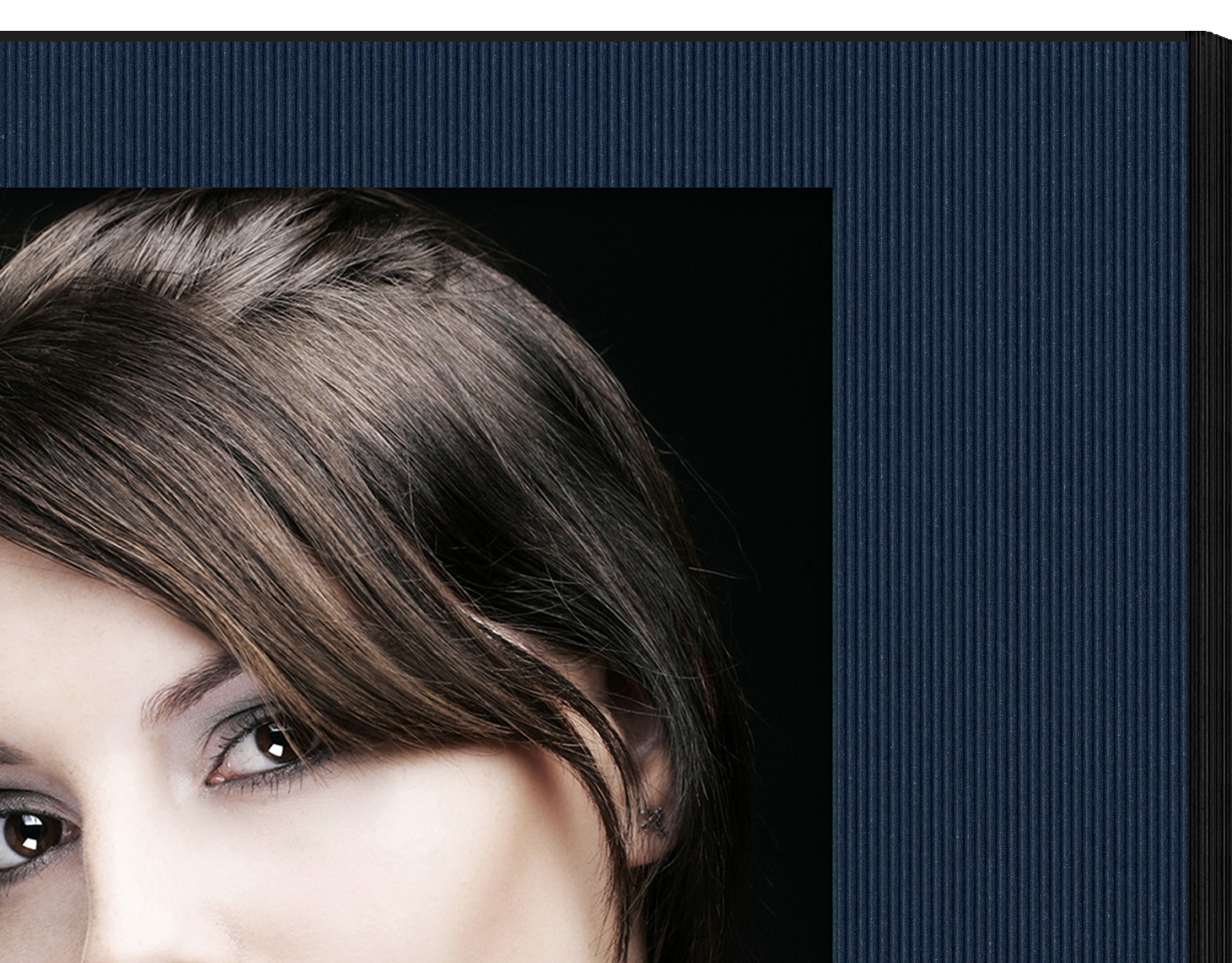 quadratisches Endlosleporello für 13x18 cm - schwarz - blau gerippte Maske - 100 Teile