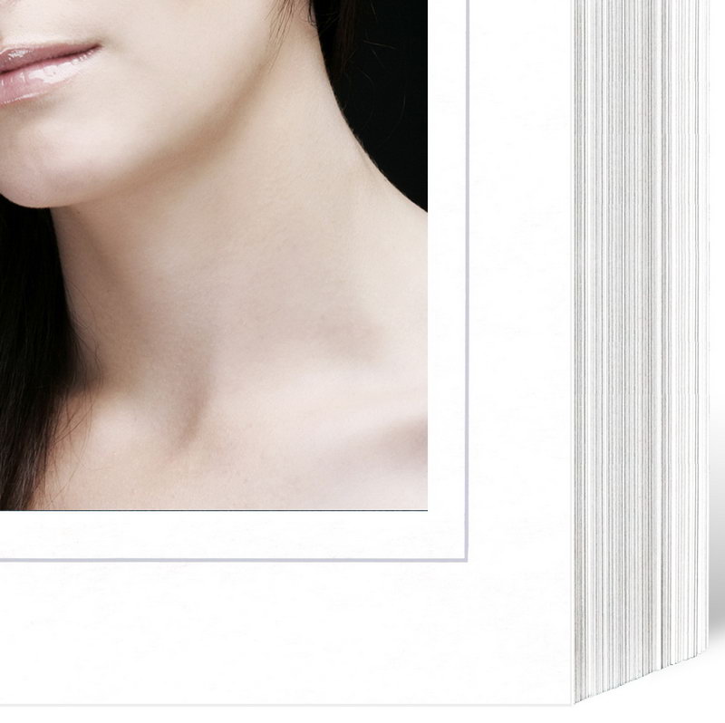 quadratisches Endlosleporello für 13x18 cm - weiß - weiß glänzende Maske - grauer Rand - 100 Teile