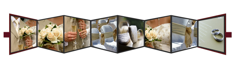 Kurz-Leporello mit Satinschleife Serie "Moiré"