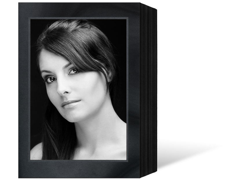 Endlosleporello für 15x20 cm - schwarz - schwarz/silber Maske - silber Rand - 100 Teile