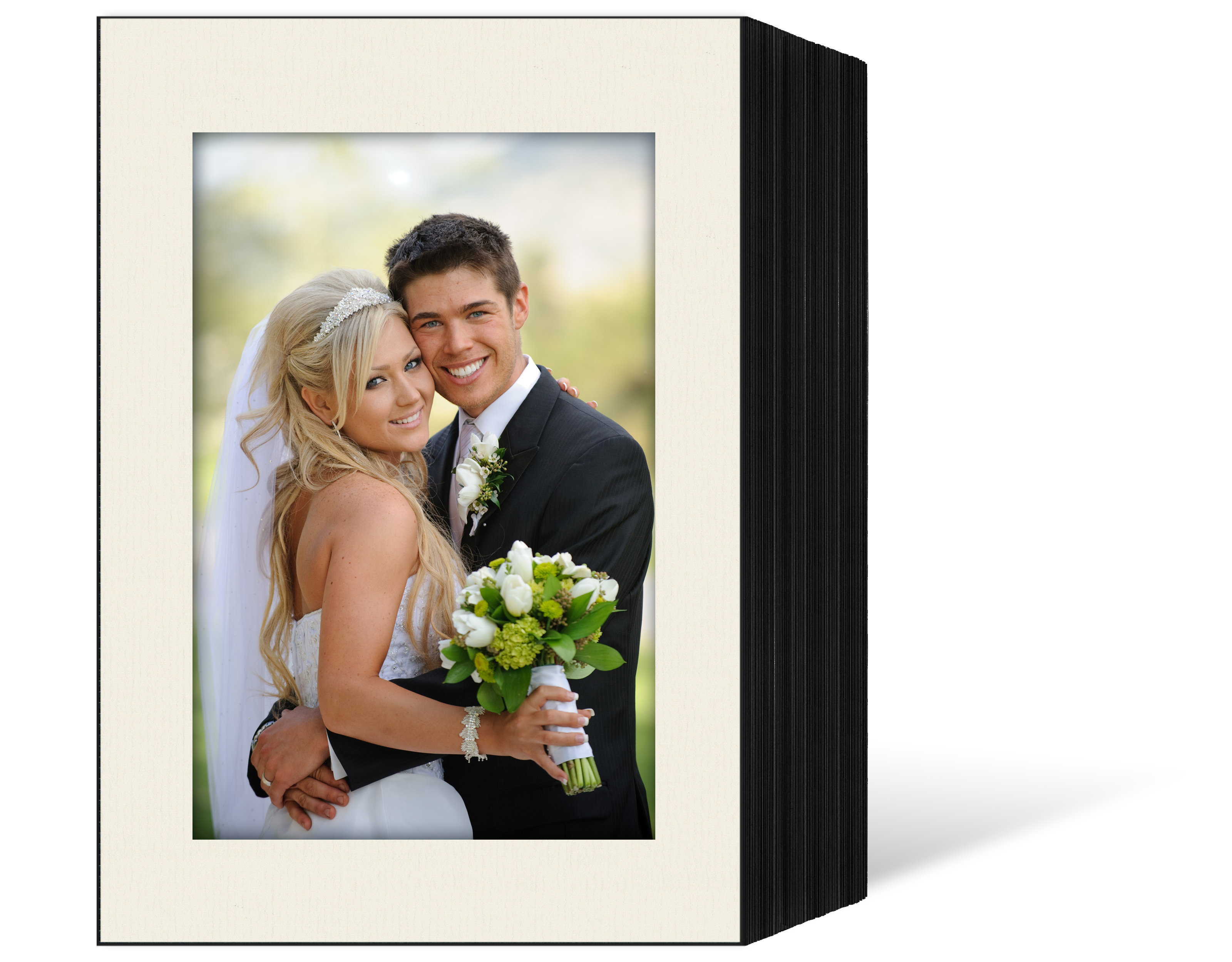 Endlosleporello für 10x15 cm - schwarz - creme gerippte Maske - 50 Teile