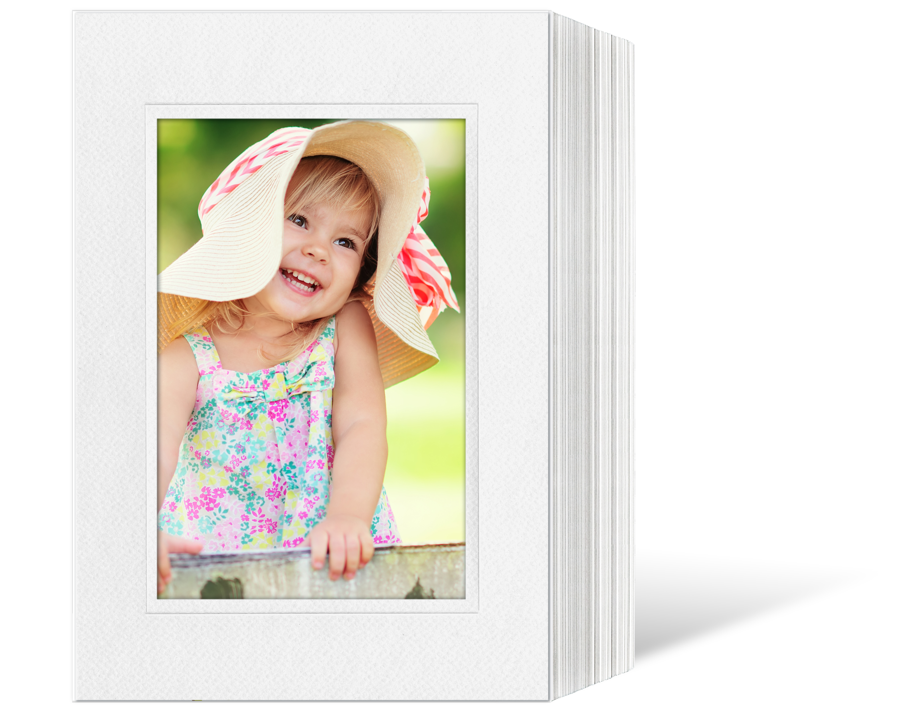 Endlosleporello für 13x18 cm - weiß - weiße filzgeprägte Maske - Blindprägung - 100 Teile