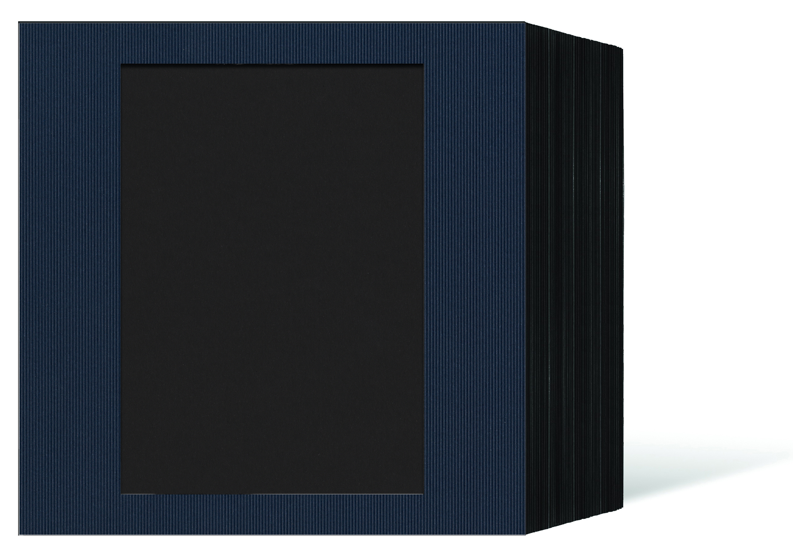 quadratisches Endlosleporello für 15x20 cm - schwarz - blau gerippte Maske - 100 Teile