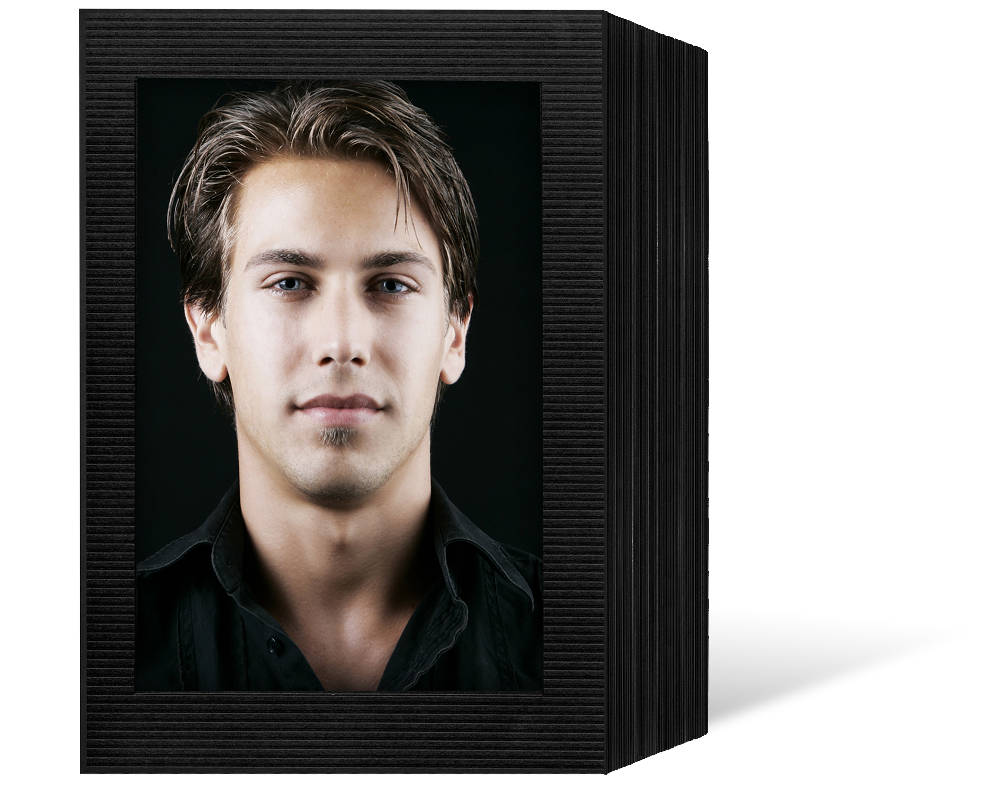 Endlosleporello für 13x18 cm - schwarz - schwarz gerippte Maske - 50 Teile