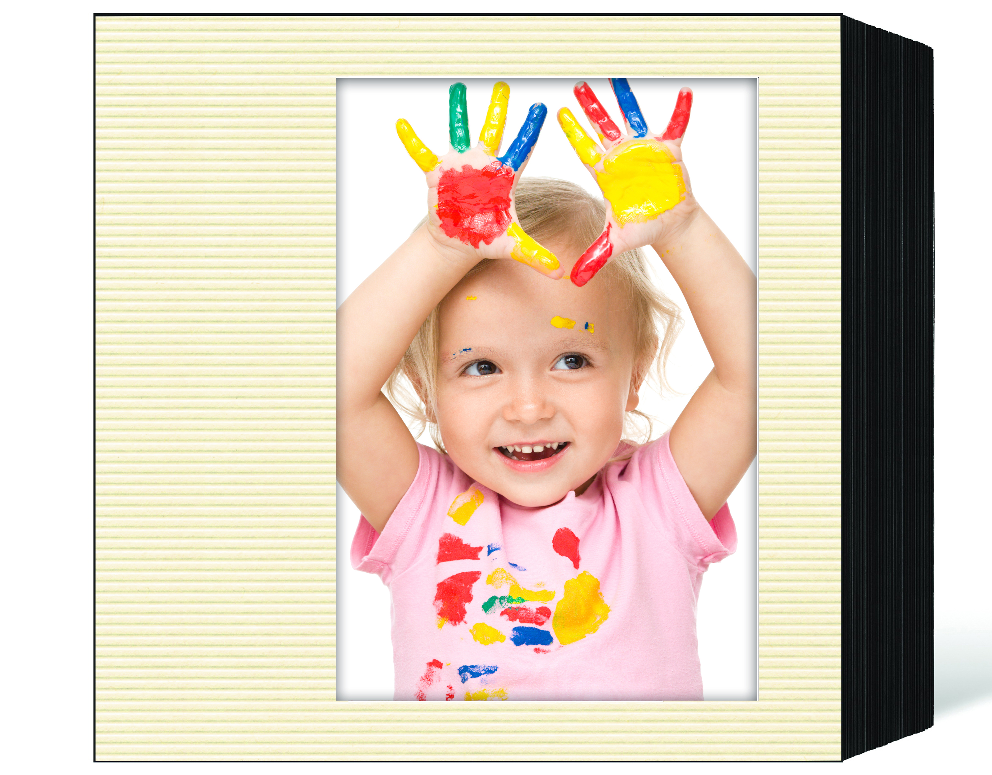 quadratisches Endlosleporello für 13x18 cm - schwarz - creme gerippte Maske - 100 Teile