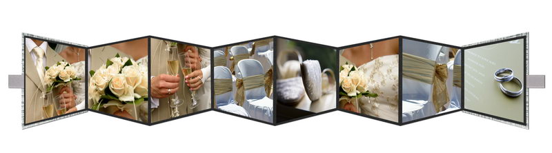 Kurz-Leporello mit Satinschleife Serie "70's" - Auslaufmodell