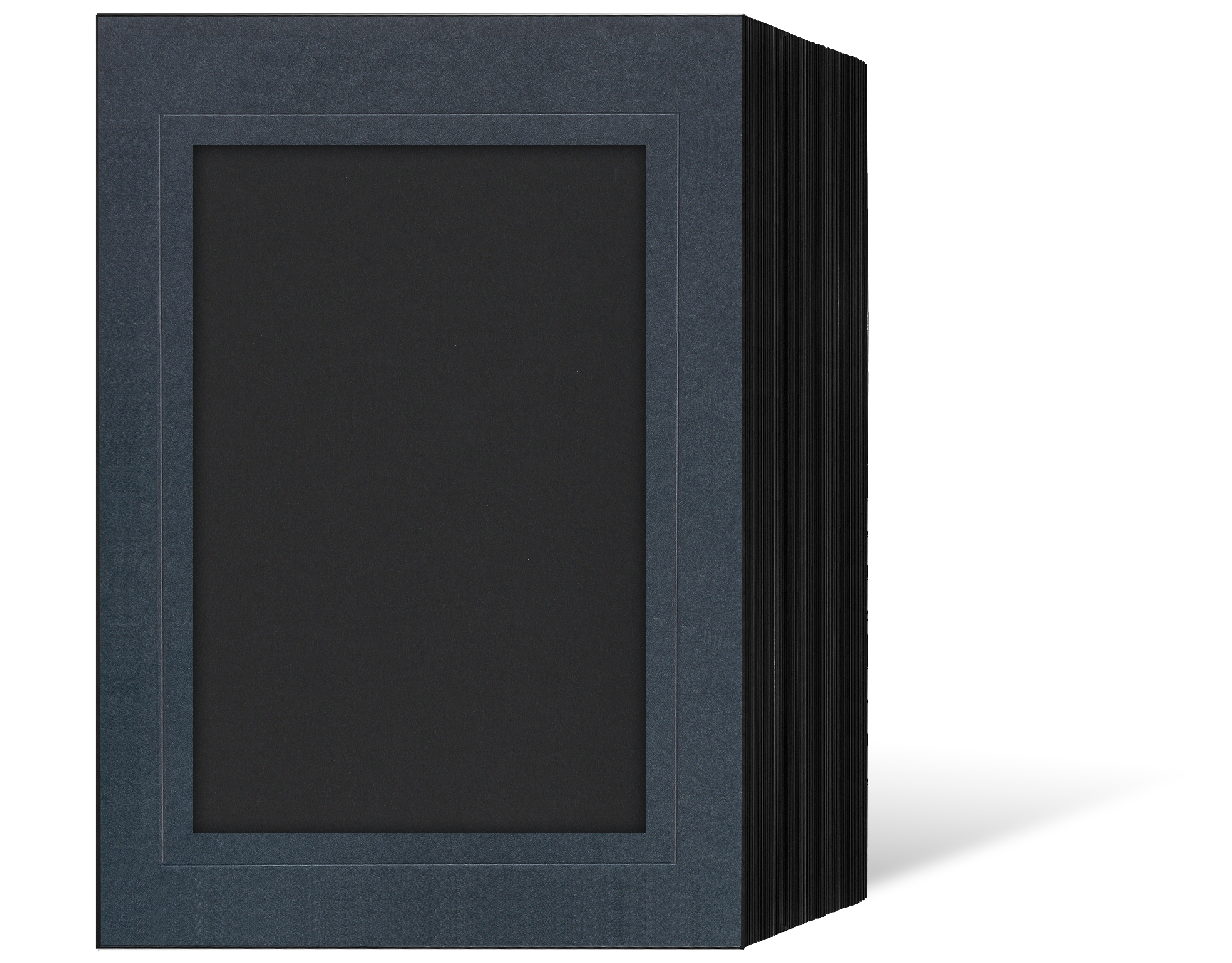 Endlosleporello für 15x20 cm - schwarz - anthrazit satinierte Maske - Blindprägung - 50 Teile