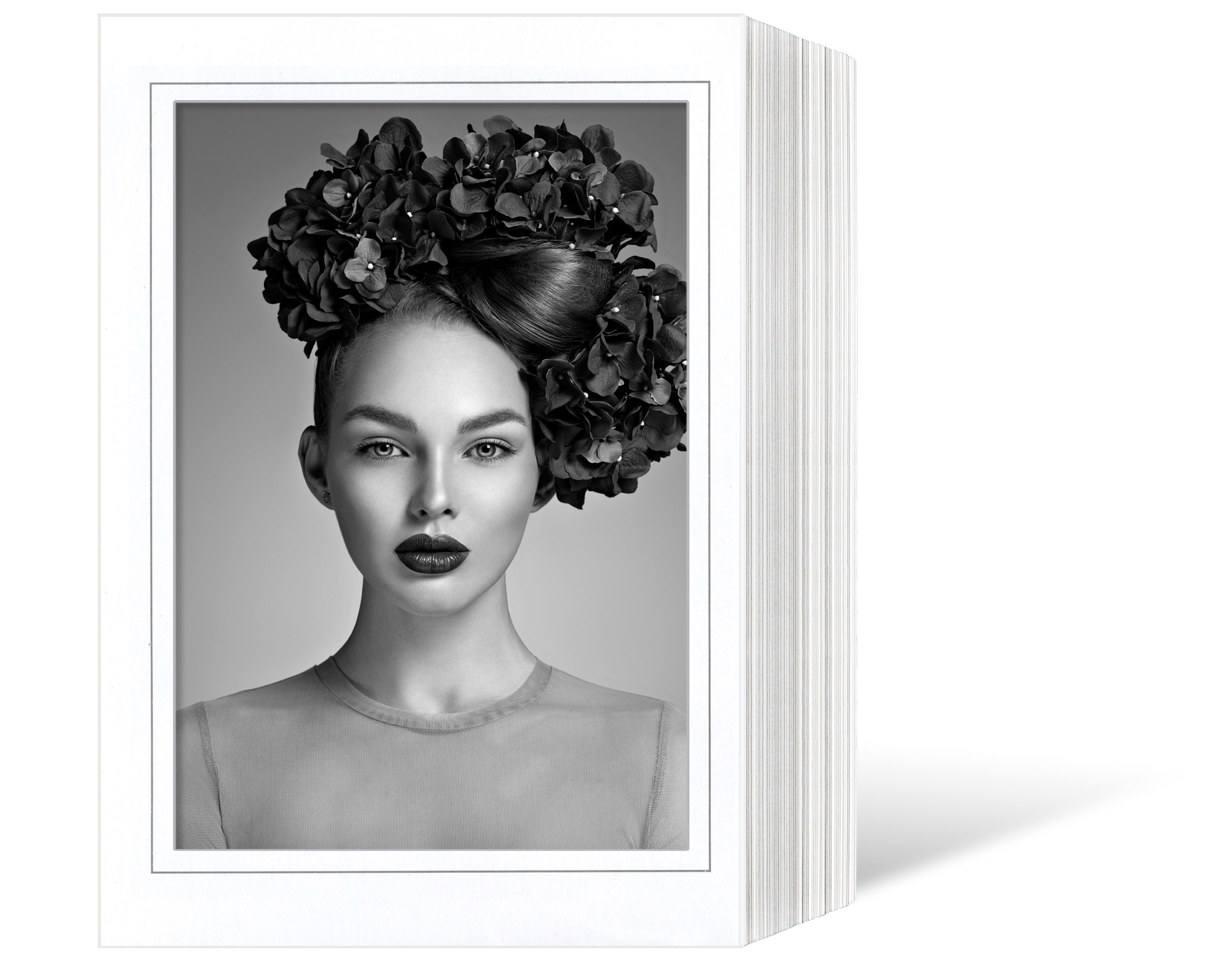 Endlosleporello  für 20x28 cm - weiß - weiße glänzende Maske - grauer Rand - 50 Teile