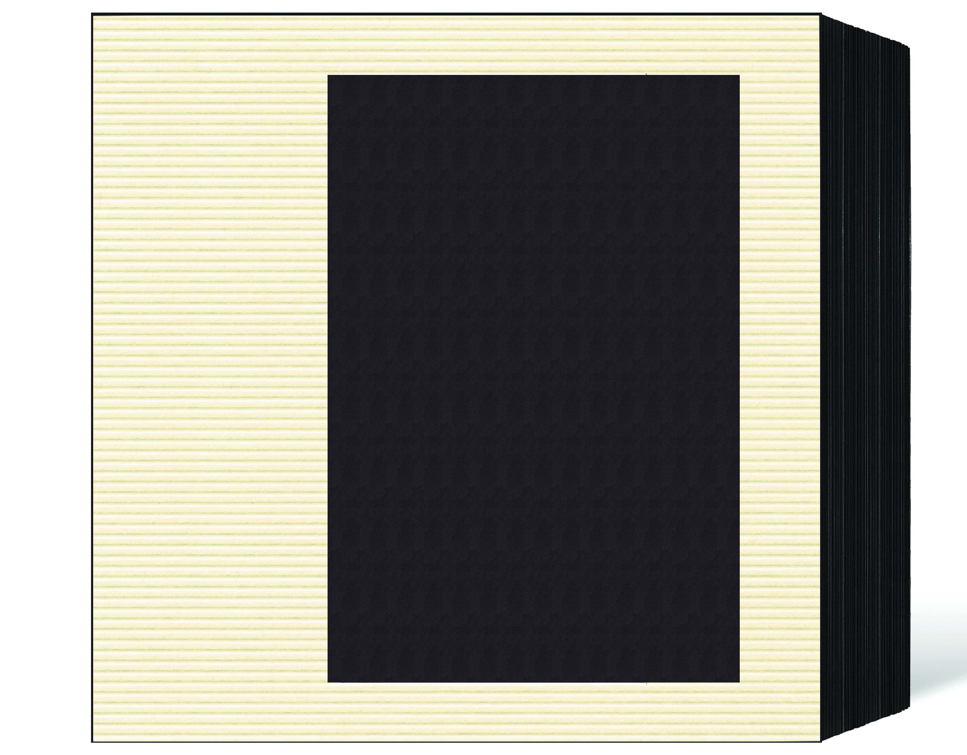 quadratisches Endlosleporello für 13x18 cm - schwarz - creme gerippte Maske - 50 Teile