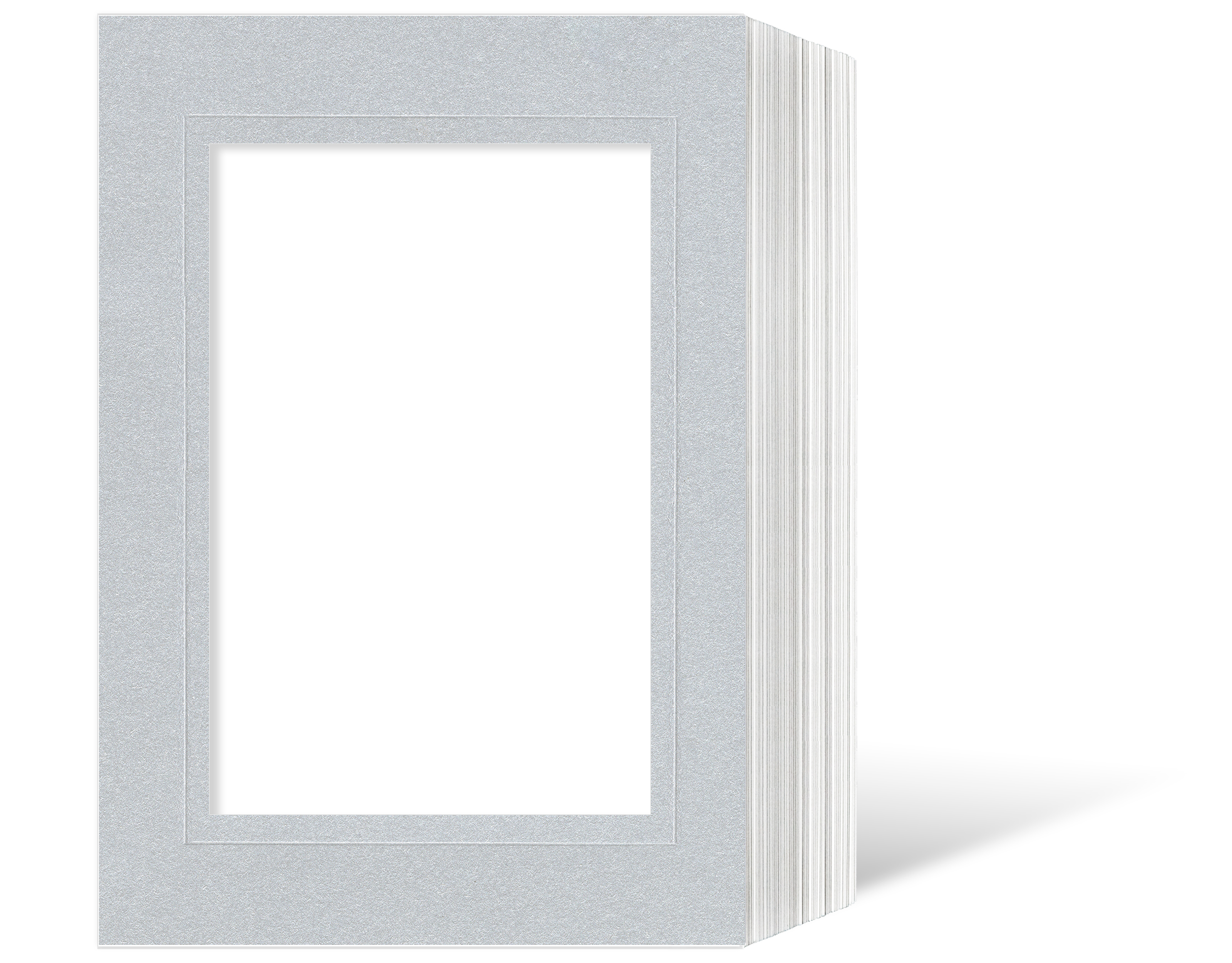 Endlosleporello für 13x18 cm - weiß - silber satinierte Maske - Blindprägung -100 Teile