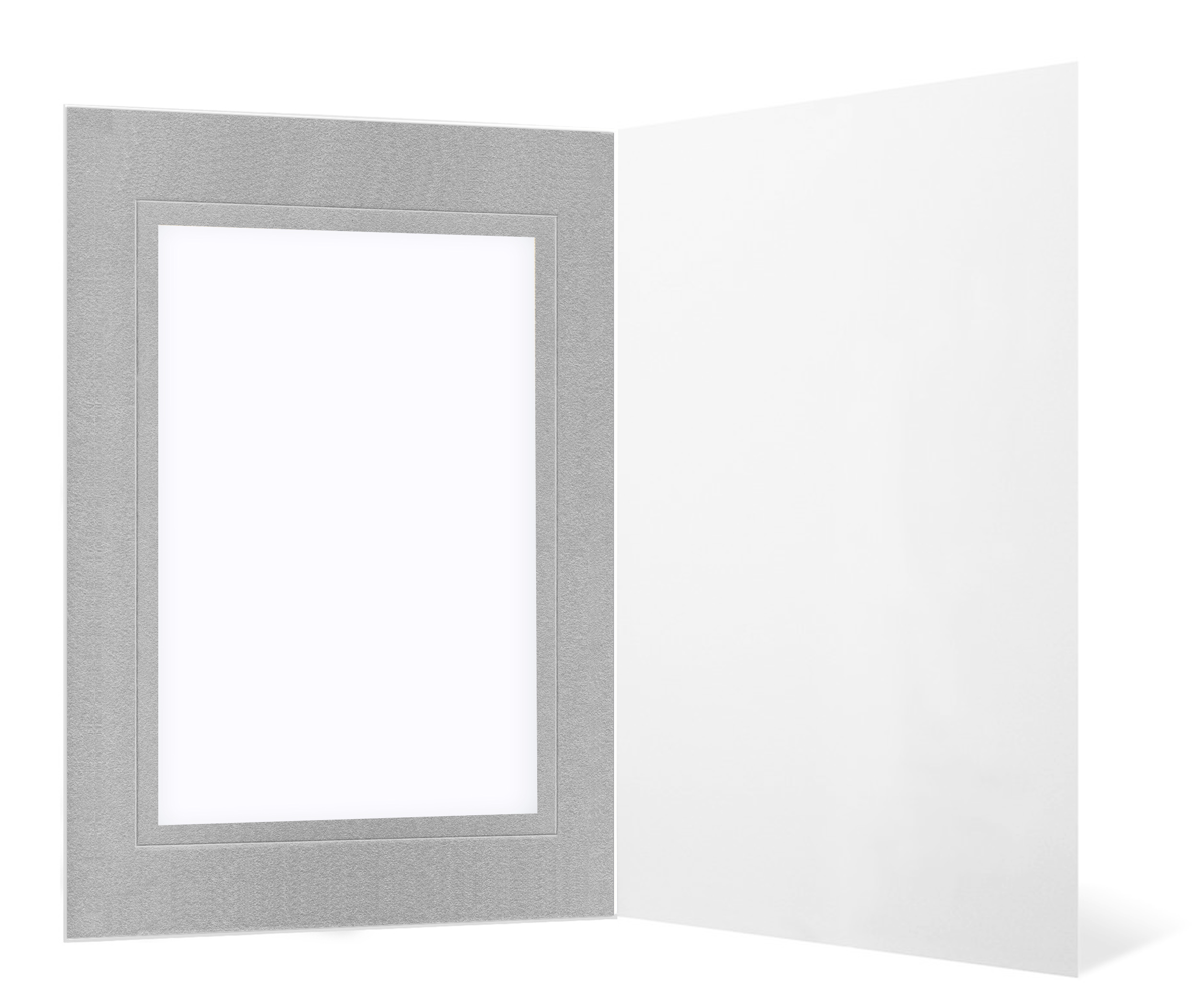 Eventmappe ohne Tasche für 13x18 cm - weiß glänzend - silber satinierte Maske - Blindprägung