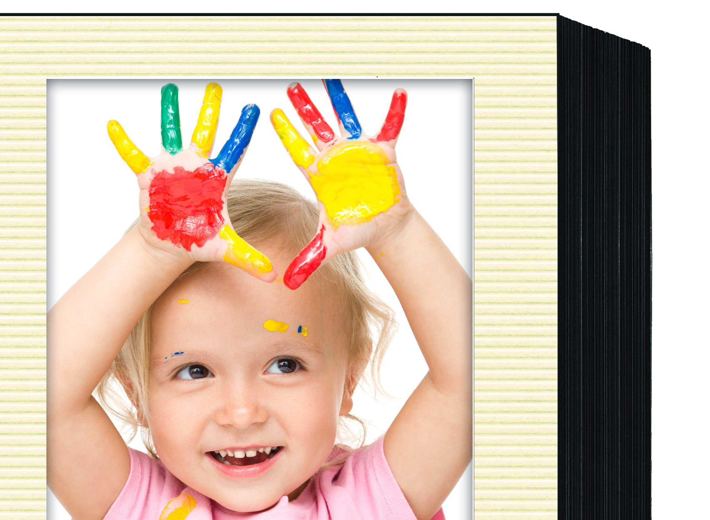 quadratisches Endlosleporello für 13x18 cm - schwarz - creme gerippte Maske - 50 Teile