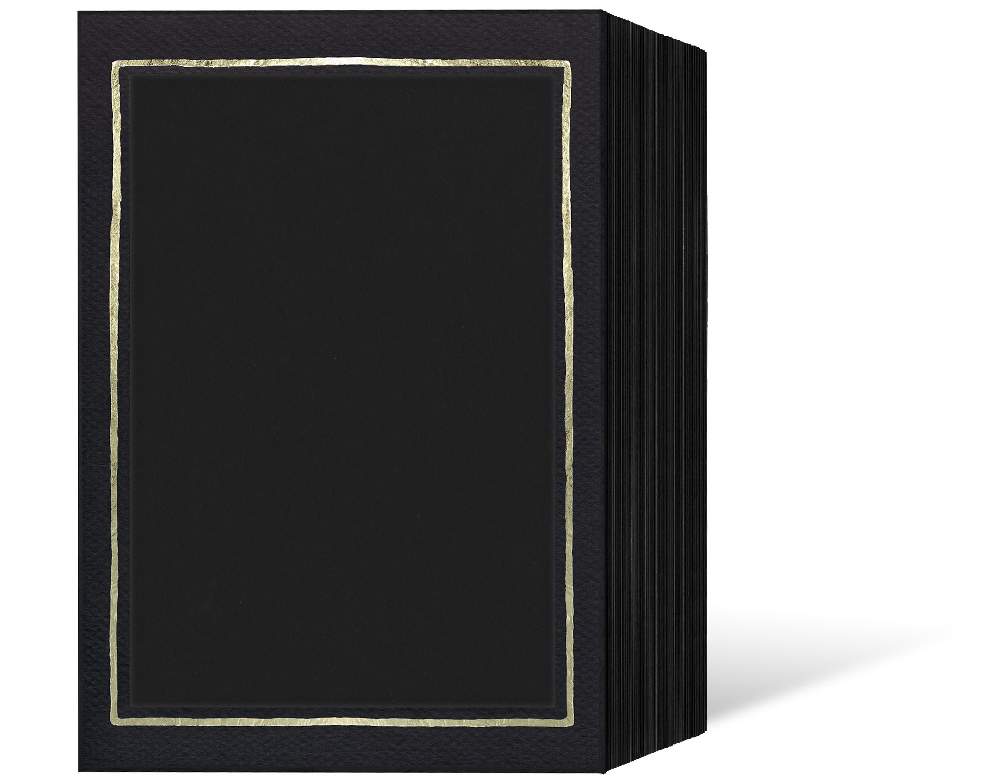 Endlosleporello für 13x18 cm - schwarz - schwarz filzgeprägte Maske - Goldrand - 50 Teile