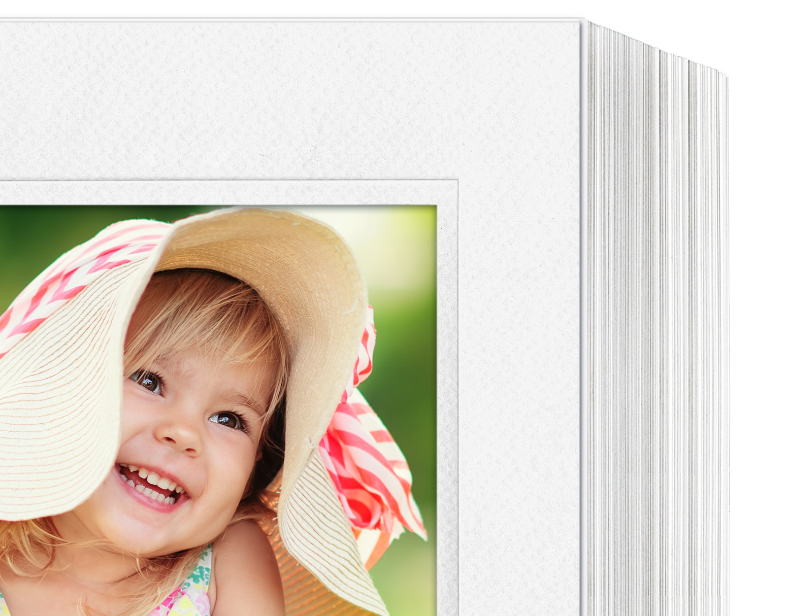 Endlosleporello für 13x18 cm - weiß - weiße filzgeprägte Maske - Blindprägung - 100 Teile