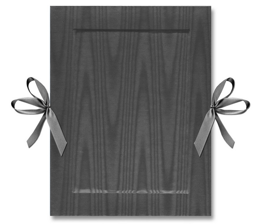 Kurz-Leporello mit Satinschleife Serie "Moiré Delux"