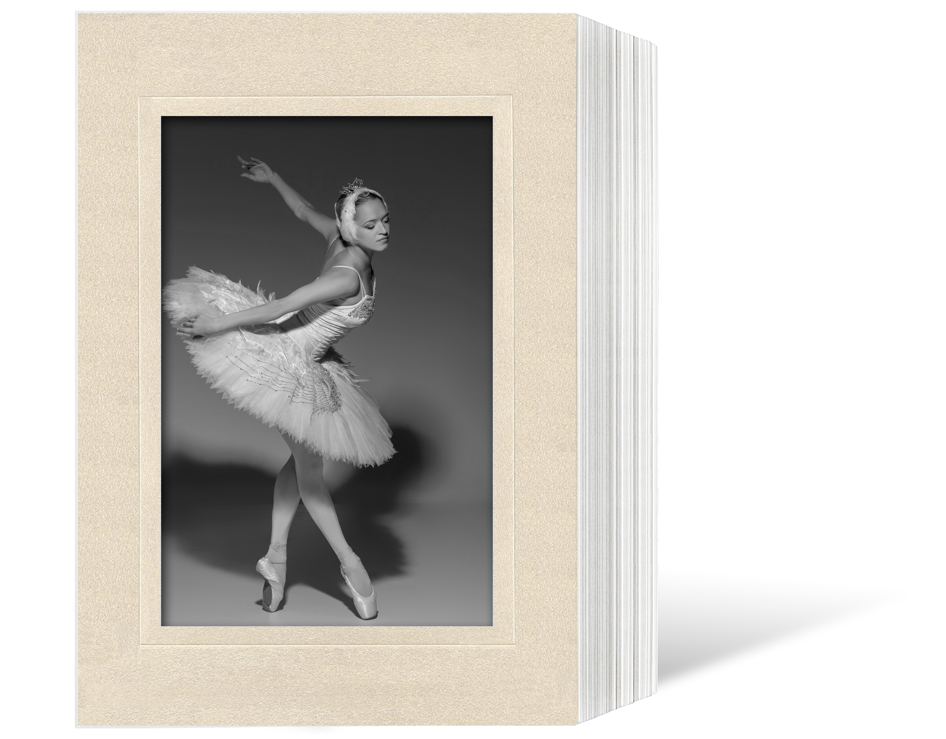 Endlosleporello für 10x15 cm - weiß - creme satinierte Maske - Blindprägung - 50 Teile