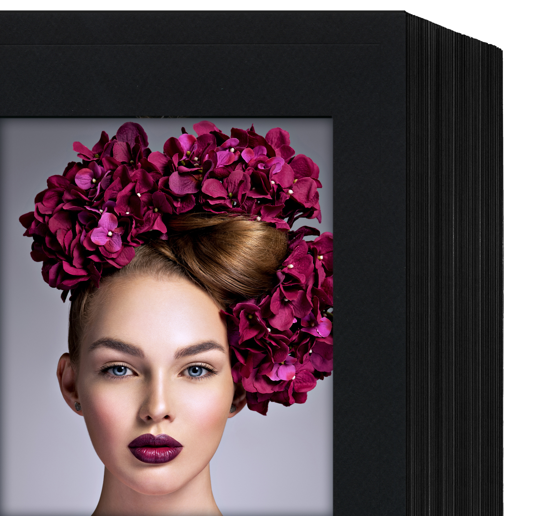 Endlosleporello für 13x18 cm - schwarz - schwarz filzgeprägte Maske - ohne Rand - 50 Teile