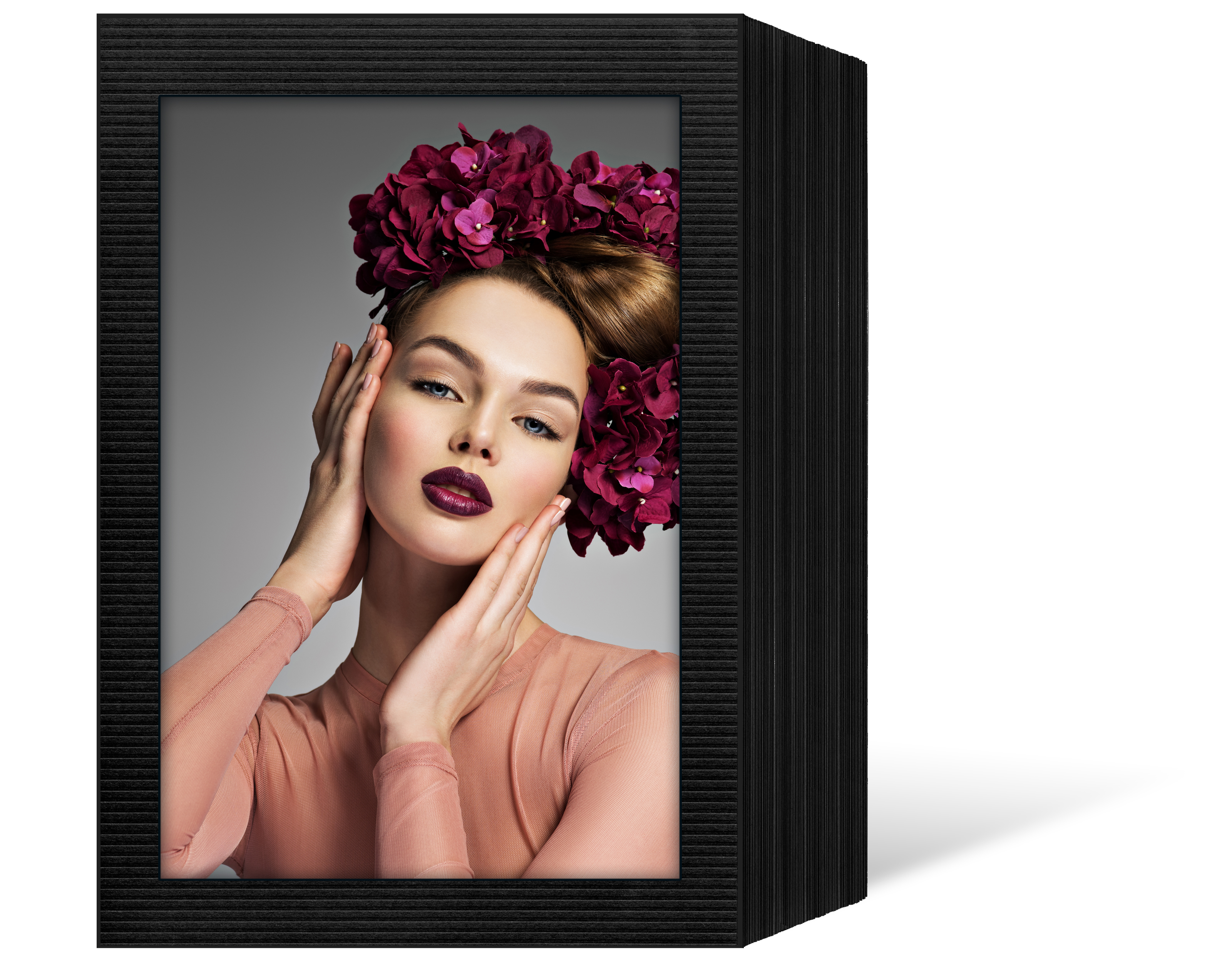 Endlosleporello für 15x20 cm - schwarz - schwarz gerippte Maske - 50 Teile